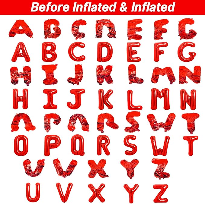 LIOZEOKUN Letter Balloons 16 Inch Alphabet A-Z Mylar Foil Balloons 2 Set - Image 3