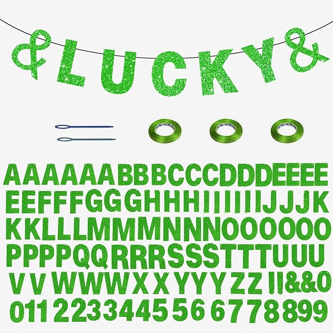 116 Pcs DIY Glitter Customizable Banner Kit Custom Banner Including 111 Letters by ZJWZSLI