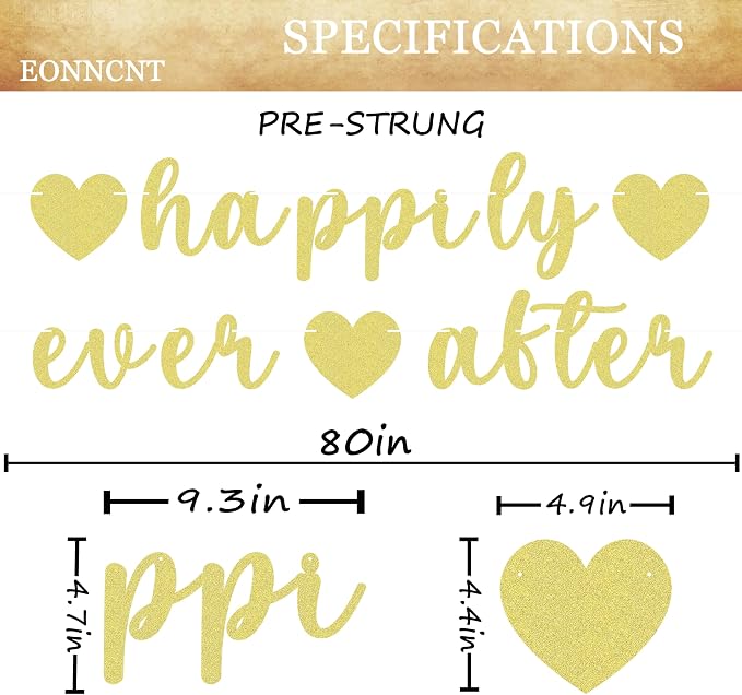 Pre-Strung Happily Ever After Banner - Image 3
