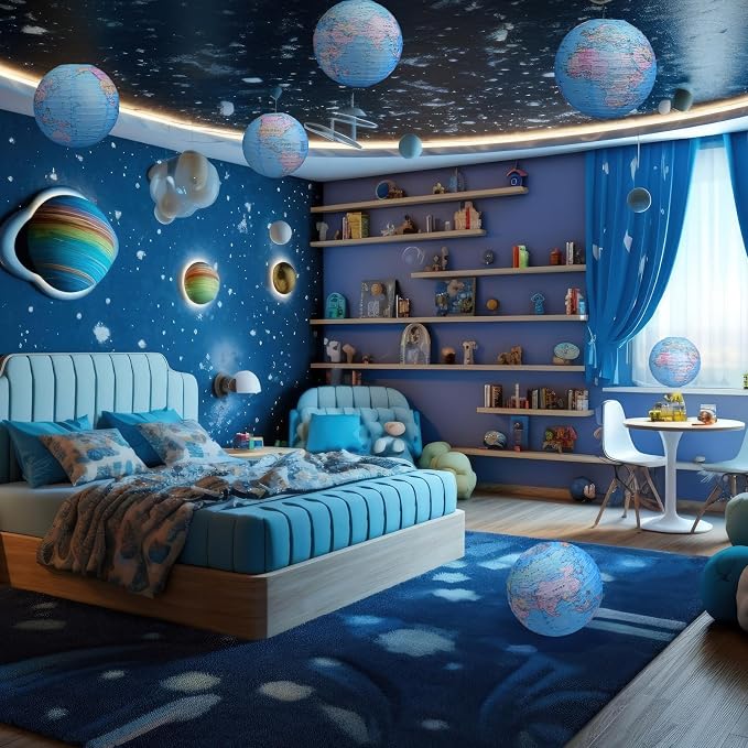 Globe Hanging Paper Lanterns, Around The World Earth Day Decorations, Travel - Image 8