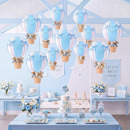 Lewtemi 12 Sets Hanging Hot Air Balloon Ceiling Decorations 10'' 12'' Baby by Lewtemi