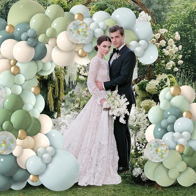 150Pcs Dusty Blue Sage Green Balloon Arch Kit - Image 7
