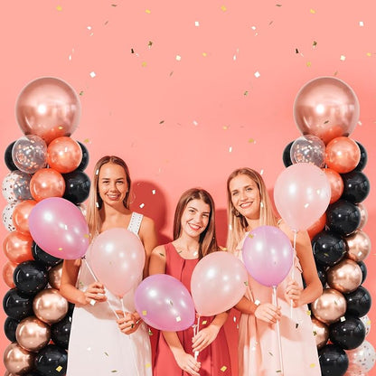 Rose Gold and Black Balloon Column Stand Kit Set of 2 - Image 9