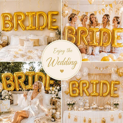 40 inch BRIDE Balloons Bachelorette, Giant Wedding Foil Balloon Letter Banner - Image 6