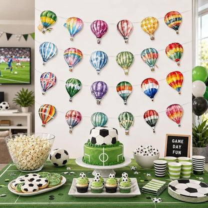 4 Packs Hot Air Balloon Theme Garland Banner Set – Watercolor Balloon Party - Image 5