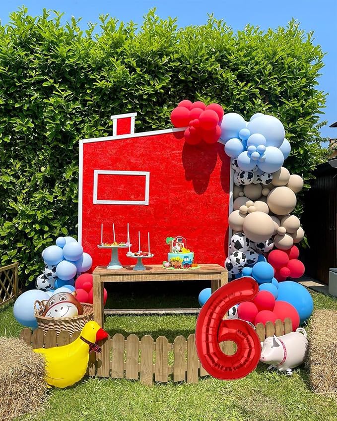 40 Inch 6 Red Number Balloons Mylar Foil Balloons 6th Birthday Party Decor | - Image 4
