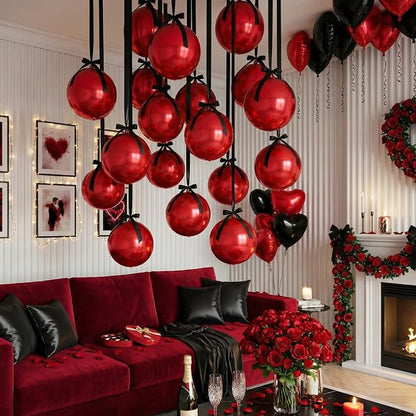 20 Pcs Metallic Red Foil Balloons Giant 22 Inch 4d Round Metallic Red Balloons - Image 7
