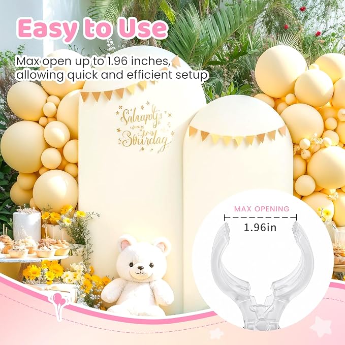 10 Pack Balloon Arch Clips, 3.5 Inch Plastic Transparent Clips - Image 5