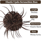 HMD Tousled Updo Messy Bun Hair Piece Hair Extension Ponytail With Elastic Rubber Band Updo Bun Synthetic Hairpieces for Women