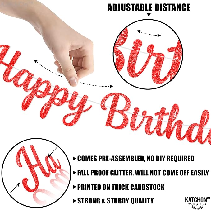 KatchOn Happy Birthday Banner For Birthday Decorations -10 Feet Pre Strung | - Image 3