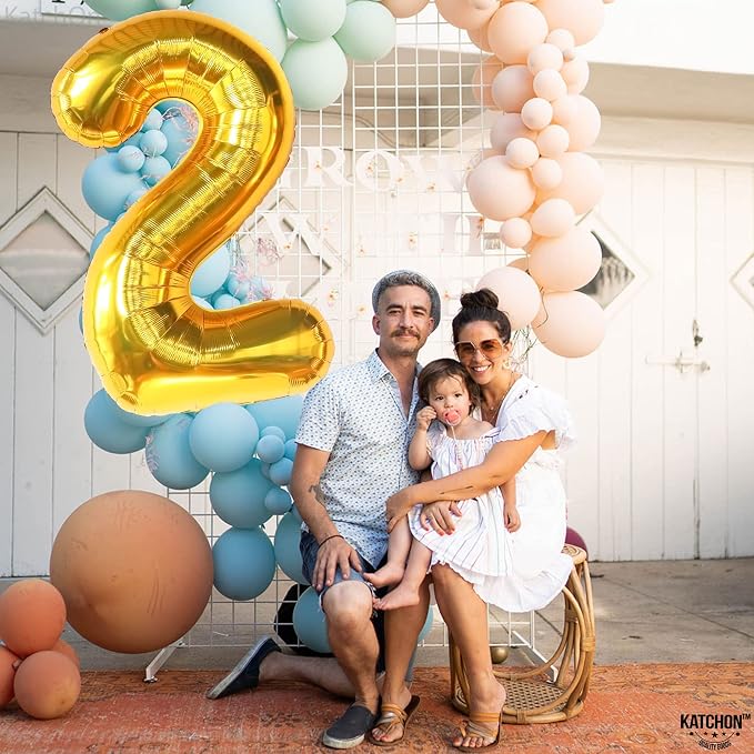 KatchOn Gold Number 2 Balloon 40 Inch 2nd Birthday Decorations - Image 8