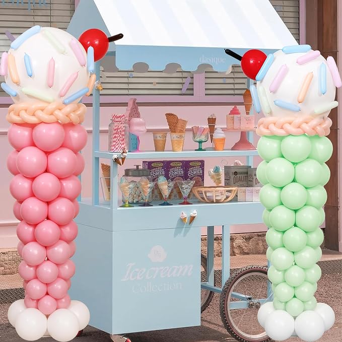 KIRIN Ice Cream Balloon Column Stand Kit Set of 2, 7 Feet Height Ice Cream - Image 7