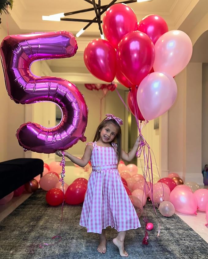 Hot Pink Number 5 Balloon 40 Inch, 5th Birthday Decorations Men Women | Foil - Image 3
