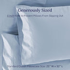 California Design Den Luxuriously Soft Premium 600 Thread Count, 100% Cotton Set of 2 Cases, Crisp Pillowcases Standard Set of 2 Fits Standard & Queen Pillows (Blue)