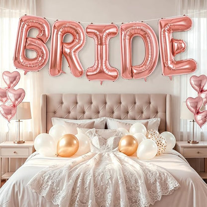 BRIDE Balloons Bachelorette, Rose Gold BRIDE Letter Balloon Bridal Balloons | - Image 5