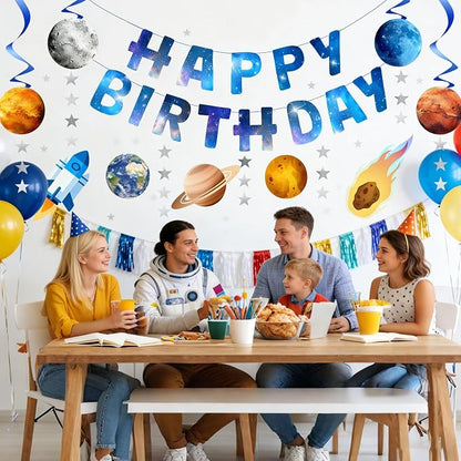 Outer Space Party Decorations, Happy Birthday Galaxy Banner, Solar System - Image 6