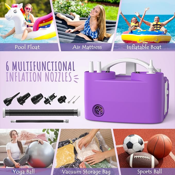 4-in-1 Electric Balloon Pump Triple Nozzles - Image 5