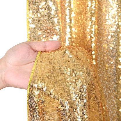 Gold Sequin Backdrop Curtains 6 Pcs 2ftx8ft Gold Curtains Background | Glitter - Image 6