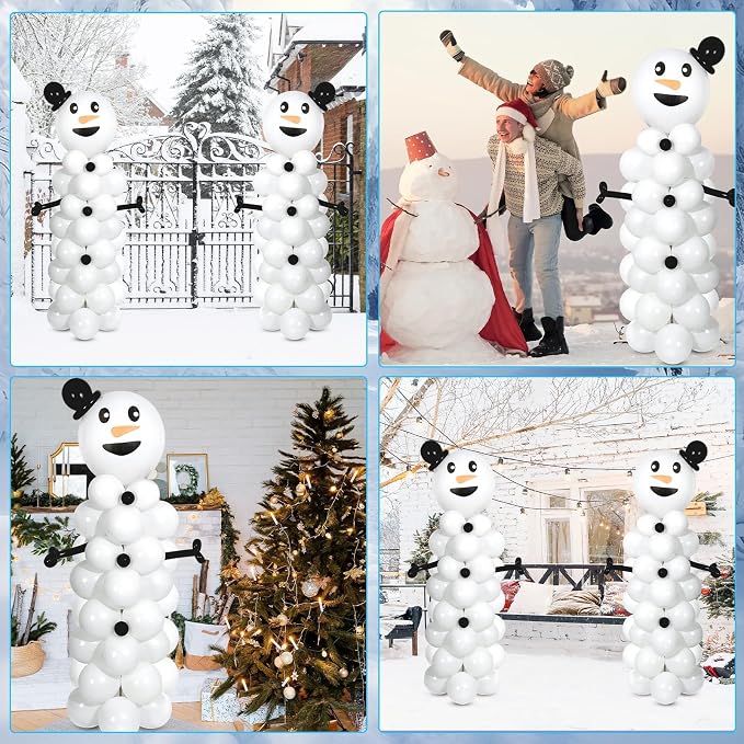 2 Sets Snowman Balloon Column Stand Kit - Image 6