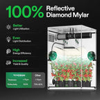 VIVOSUN G558 60"x60"x80" Grow Tent, 5x5 Plant Greenhouse Tent 2000D Mylar Hydroponic Tent with 22mm Thickened Poles, Observation Window and Floor Tray for Plants for VSF6450