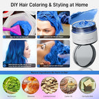 Blue Temporary Hair Dye,Temporary Hair Color Wax,Natural Washable Hair Dye Temp Hair Color for Women Men Kids Party Cosplay Halloween