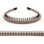 4pcs Hairbands for Women, Non-Slip Zig Zag Headbands, Adjustable Teeth Comb Hair Hoop, Daily Use, Yoga, Spa, Parties, Resin Cotton Blend
