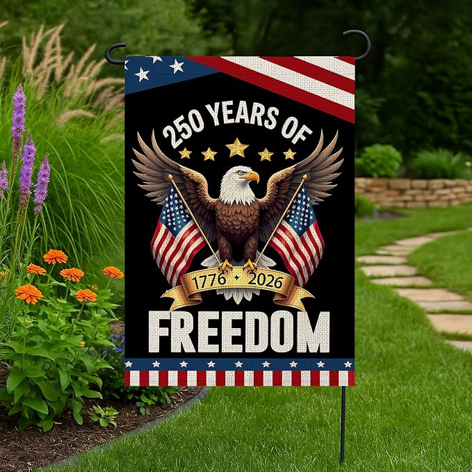 250 Years Anniversary Garden Flag, 250th Anniversary USA Patriotic Banner - Image 2