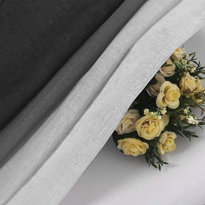 DWCN Black Ombre Faux Linen Sheer Curtains - Image 3