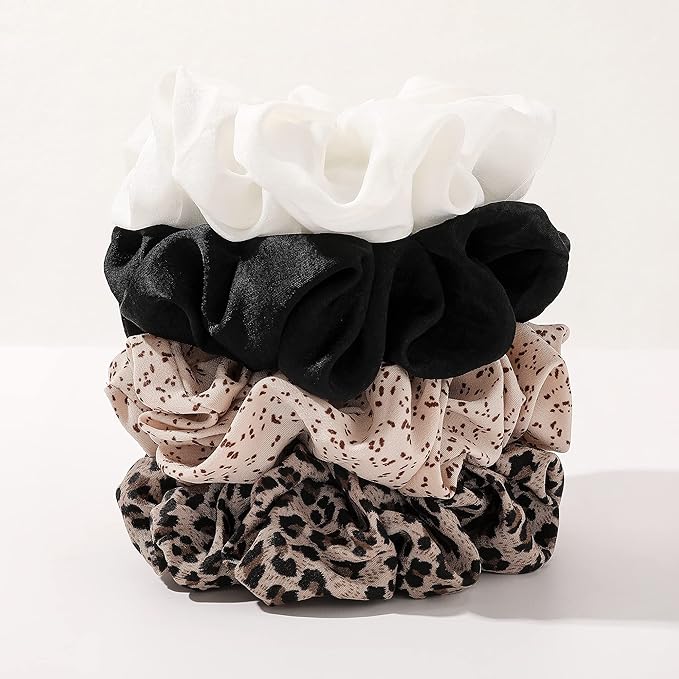 Scrunchies Hair Ties for Women Big Silk Satin Scrunchie Large Oversized Ligas Para el Cabello De Mujer Decorations Cute Jumbo Coth Ponytail Hair Scrunchy Giant Purple Hair Accessories Gift for Girls