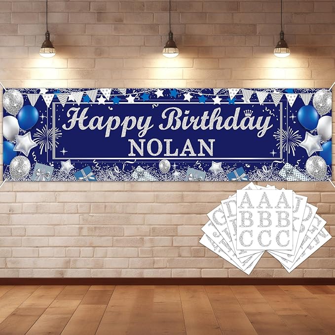 Lonfliness Personalized Birthday Banner Happy Birthday Party Decor Custom DIY by Lonfliness