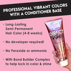 Color Lux Direct Vibes Semi-Permanent Hair Color, Magenta, Vibrant & Long-Lasting Shade, Ammonia-Free, Vegan, Sulfate-Free, Paraben-Free, 8 fl oz