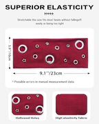 Grommet Headband for Women, Red Star 23cm Hollow Out Elastic Hair Band, Eyelets Punk Grunge Stylish Hairband
