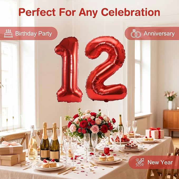 YPSelected 32 Inch Large Foil Helium Number Balloon Birthday Wedding Party 0-9 - Image 6