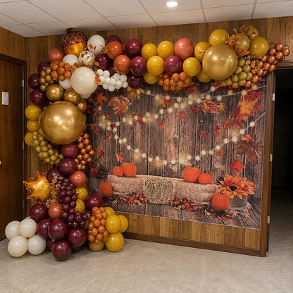 Fall Balloons, 12Inch Orange Yellow Brown Burgundy and Gold Balloons - Image 7