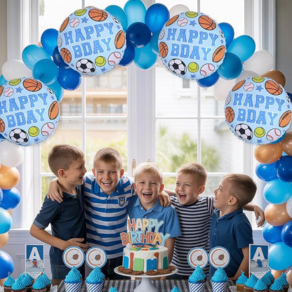 Sports Birthday Balloons Party Decorations, 18 Inch Inflatable HAPPY BDAY Mylar - Image 5