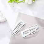 Chinco 24 Pcs Double Grip Hair Clips Metal Snap Clips Women Barrettes for Hair Making, Salon Supplies(White,2 Inch)