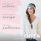 Maven Thread 4" Wide Workout Headbands for Women (2 Pack) – Non-Slip Sweatbands for Gym, Running & Yoga