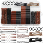Bobby Pins Set Brown/Black – Mixed Color Kit with Bobby Pins, Snap Clips & Spiral Pin, for Women & Girls, Ideal for Updos, Buns, Parties & Weddings