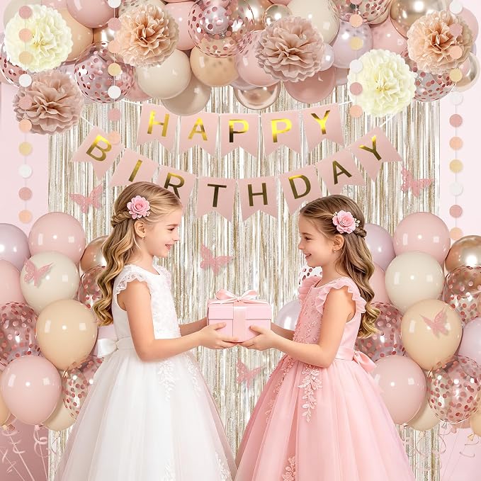 Amandir Boho Dusty Pink Birthday Decorations - Image 6