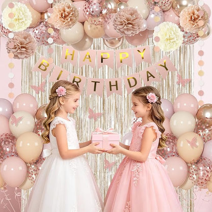 Amandir Boho Dusty Pink Birthday Decorations - Image 6