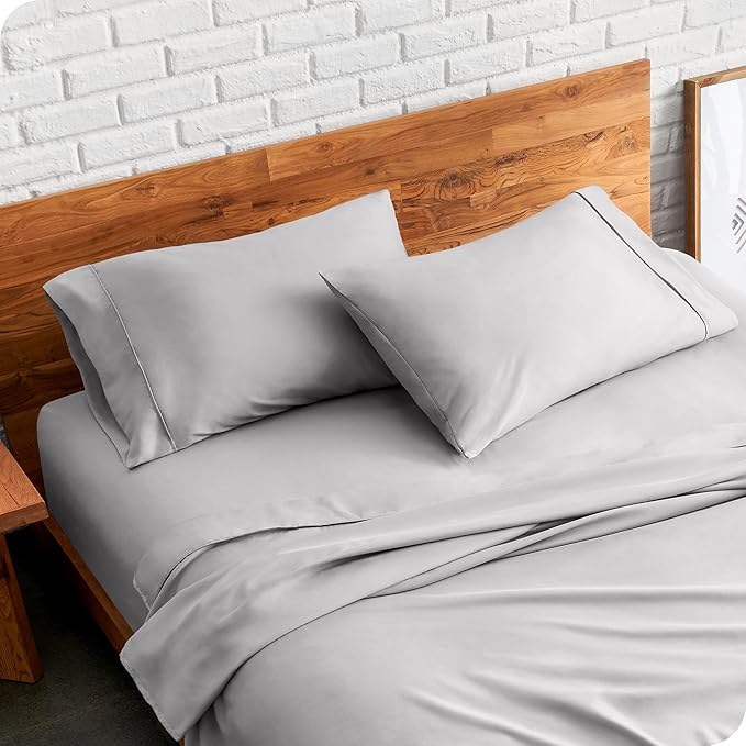 Bare Home Microfiber Pillow Cases - King Size Set of 2 - Cooling Pillowcases - Double Brushed - Light Grey Pillowcases 2 Pack - Easy Care (King Pillowcase Set of 2, Light Grey)
