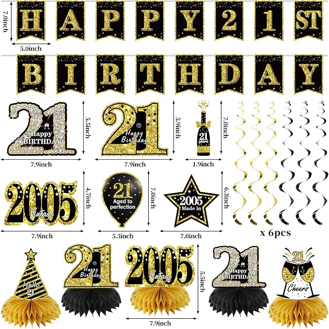 Zirtorei 21st Birthday Decorations - Image 2