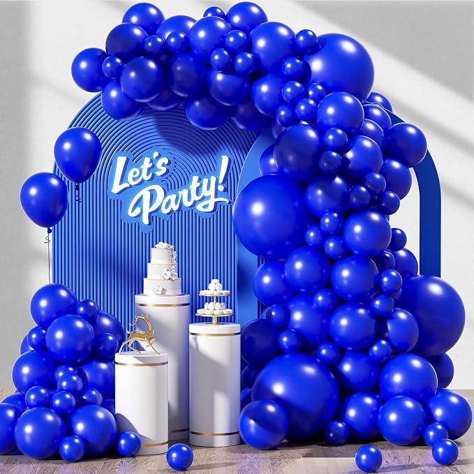 Awenztech 122pcs Royal Blue Latex Balloons in 18 12 10 5 inches | Graduation by Awenztech