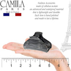Camila Paris CP2122 French Hair Clip for Women for Long Curly Wavy Hair, Gray, Girls Hair Claw Clips Jaw Fashion Styling Hair Accessories for Women, Strong Hold No Slip Grip, Made in France