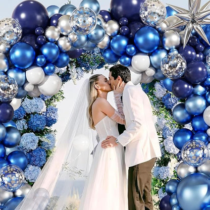 Blue Silver Balloon Garland Arch Kit - Image 3