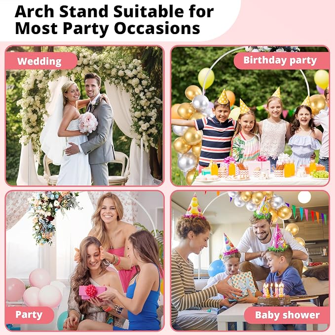 7.2 ft White Metal Balloon Arch Stand, Arch Backdrop Stand - Image 6