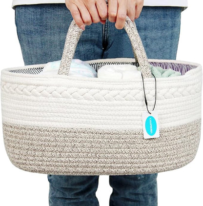 Casaphoria Caddy Organization Woven Cotton Rope Basket storage Caddy or Gift by Casaphoria