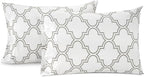 LANE LINEN 100% Organic Cotton King Size Pillow Cases Set of 2 (20"x36") - Pillow Cases King Size, Organic Cotton Pillowcases, King Size Pillow Case Set, King Pillow Cases Set of 2 - Trellis Silver