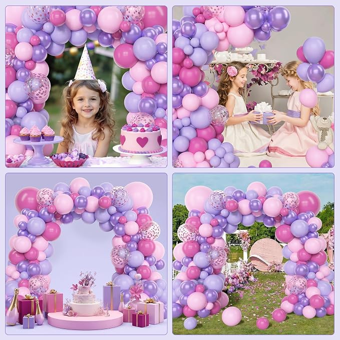 Amandir 153Pcs Pink Purple Balloons Arch Garland Kit Different Sizes | 18 12 10 - Image 6