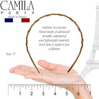 Camila Paris CP3881 French Headband for Women, Tortoise Shell, Strong Hold Grip Women's Hair Band, Ligth and Very Flexible, No Slip and Durable Styling Girls Hair Accessories, Made in France